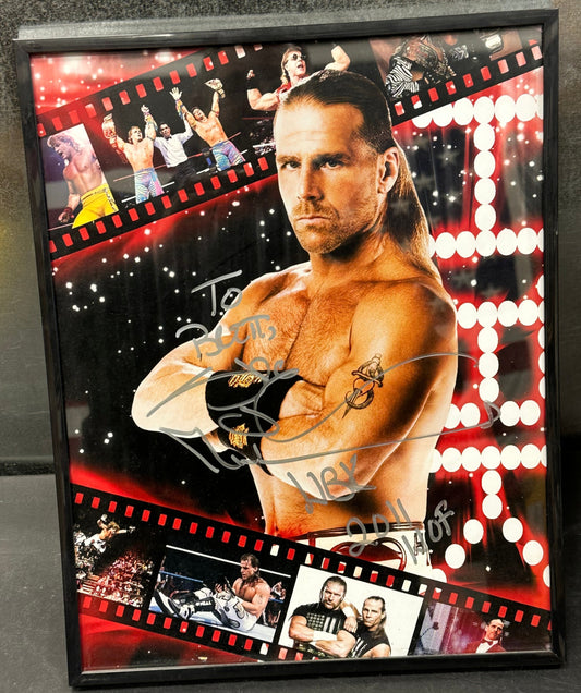 14x11 Sexy Boy Shawn Michaels framed signed poster, autographed, WWE, WWF
