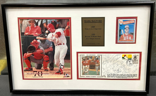 22x14 Framed 1984 USA Olympic Baseball FDC Envelope Team-Signed by (21) with Mark McGwire, Barry Larkin, Bobby Witt, BJ Surhoff