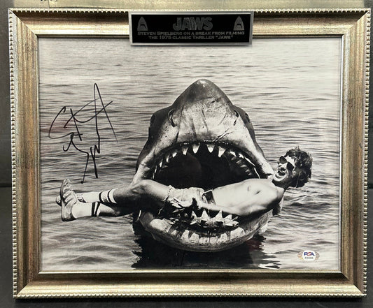13x16 Framed and Signed by Steven Spielberg from Jaws PSA/DNA