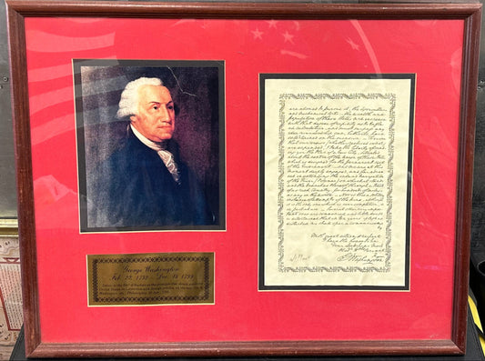 30X24 FRAMED George Washington FACSIMLE LETTER TO Earl of Buchan 1793