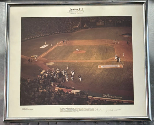 25x23 Framed Limited Edition Home Run 715 SIGNED BY HANK AARON 636/715