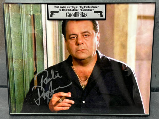 14x11 Framed Signed by Paul Sorvino (RIP) as Paul Cicero from Good Fellas
