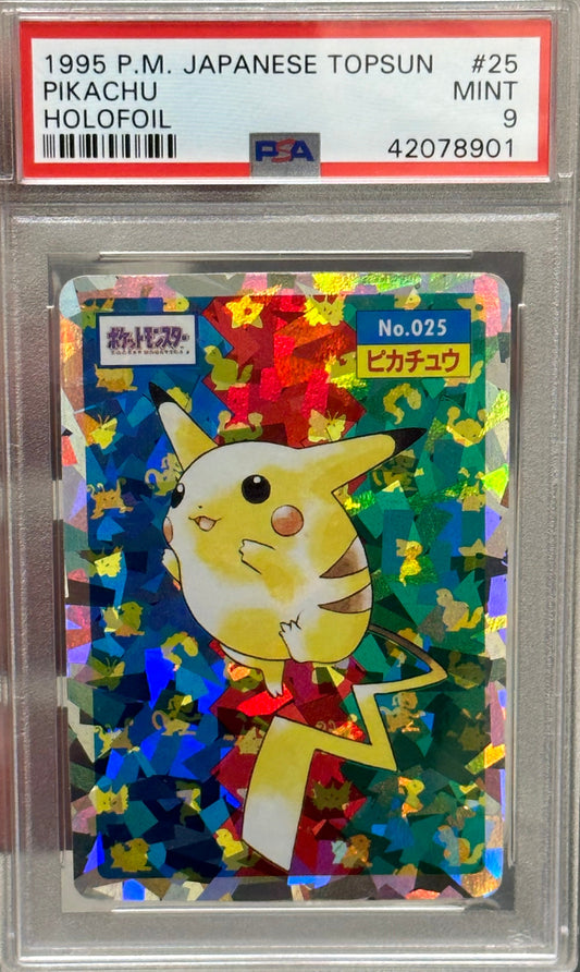 PSA9 Pokemon Card 1995 Pikachu Top Sun No. 25 Japanese Holo Foil MINT Nintendo