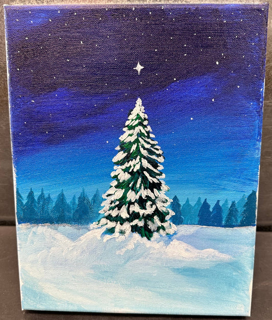 10x8 Hand Painted Snowy wonderland