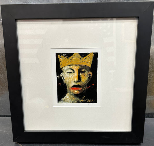 17.5x17.5 Framed David Harouni (American/Louisiana, b. 1962) "The King", LIMITED EDITION 57/500 oil on canvas