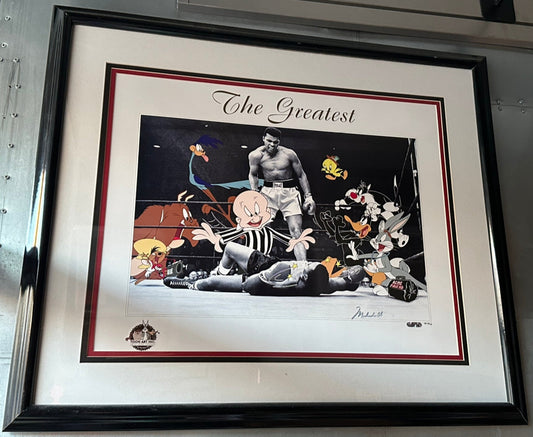 26x30 1999 Limited Edition 33/75 Muhammad Ali "The Greatest" Looney Tunes SIGNED BY ALI